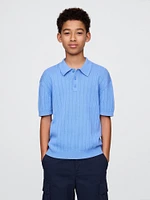 Kids Rib Sweater Polo Shirt