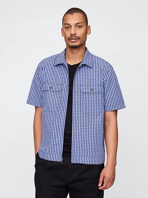 Poplin Full-Zip Pocket Shirt