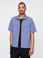 Poplin Full-Zip Pocket Shirt