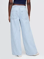 Mid Rise Knit Easy Baggy Jeans