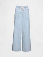 Mid Rise Knit Easy Baggy Jeans