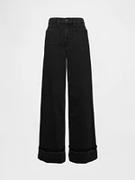 Mid Rise Cargo Baggy Jeans