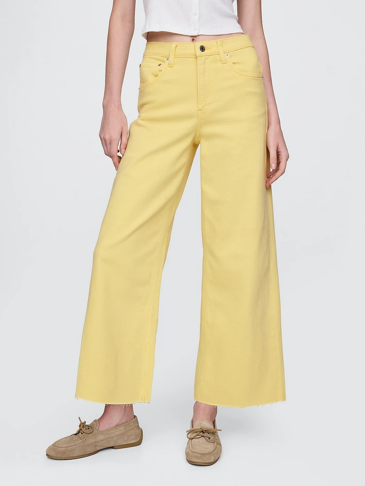High Rise Stride Wide-Leg Ankle Jeans