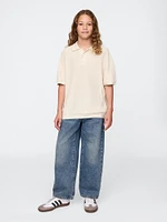 Kids Rib Sweater Polo Shirt