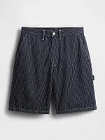 '90s Loose Denim Stripe Carpenter Shorts