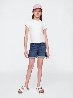 Kids Denim Midi Shorts
