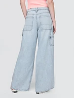 Mid Rise Cargo Baggy Jeans