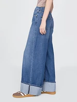 Mid Rise Cargo Baggy Jeans