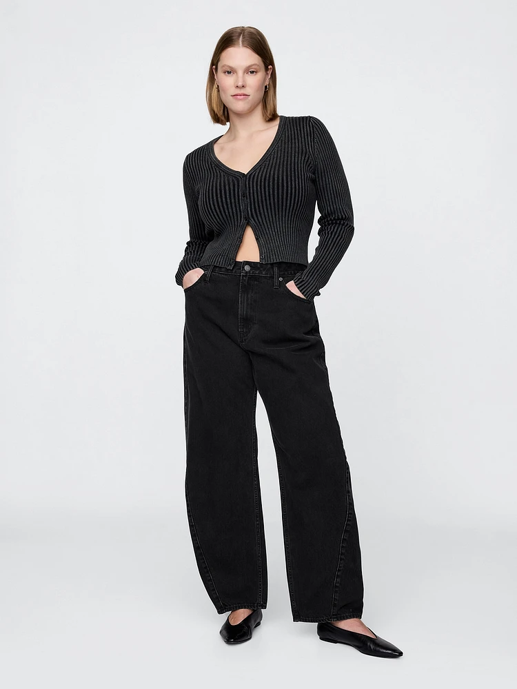 Curvy High Rise Barrel Jeans