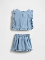 Baby & Toddler Denim Ruffle Skort Set