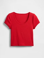 Modern Cropped Cap-Sleeve T-Shirt