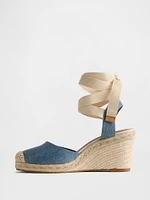 Denim Espadrille Wedge Sandals