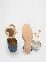 Denim Espadrille Wedge Sandals