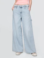 Mid Rise Cargo Baggy Jeans