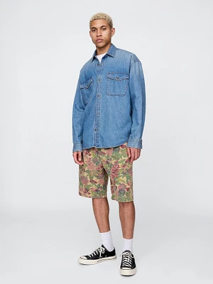 Floral Canvas Shorts