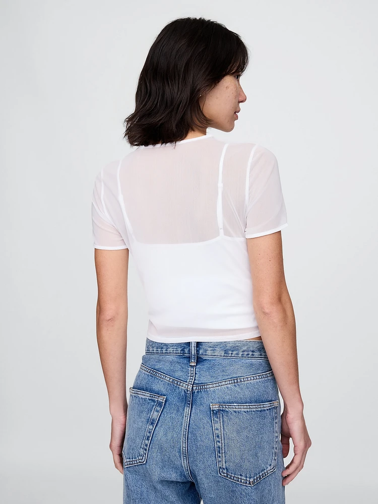 Mesh Cropped T-Shirt