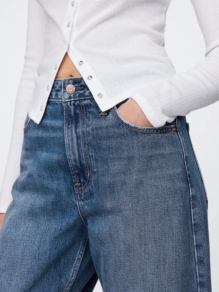 Curvy High Rise Barrel Jeans