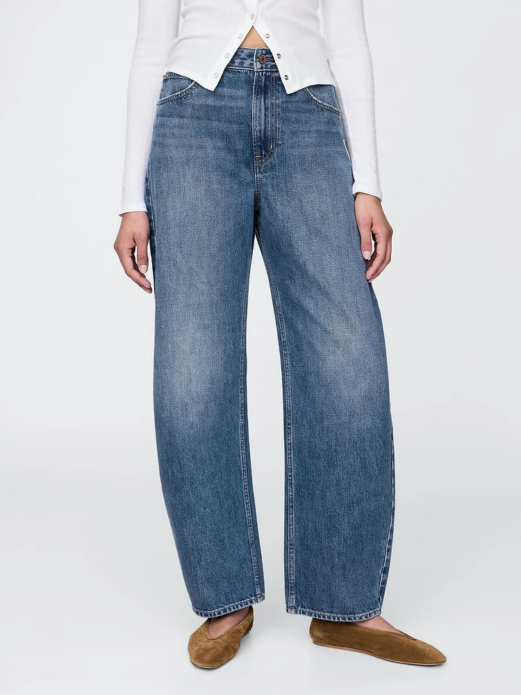 Curvy High Rise Barrel Jeans
