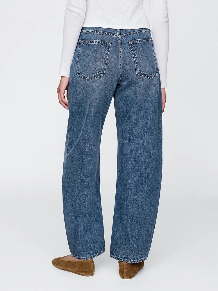 Curvy High Rise Barrel Jeans