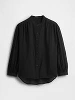 Sheer Button-Front Shirt