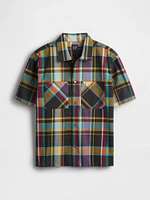 Mixed Plaid Oxford Shirt