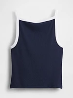 Modern Apron-Neck Cropped Tank Top