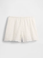 High Rise Eyelet Easy Shorts
