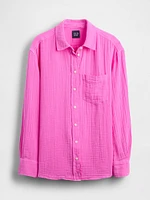 Cotton Gauze Button-Down Shirt