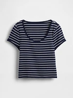 Modern Cropped Cap-Sleeve T-Shirt