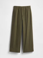 Linen-Blend Easy Wide-Hem Pants