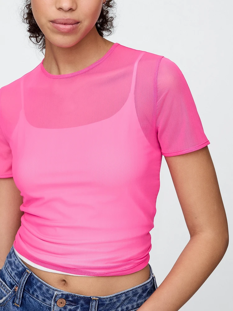Mesh Cropped T-Shirt