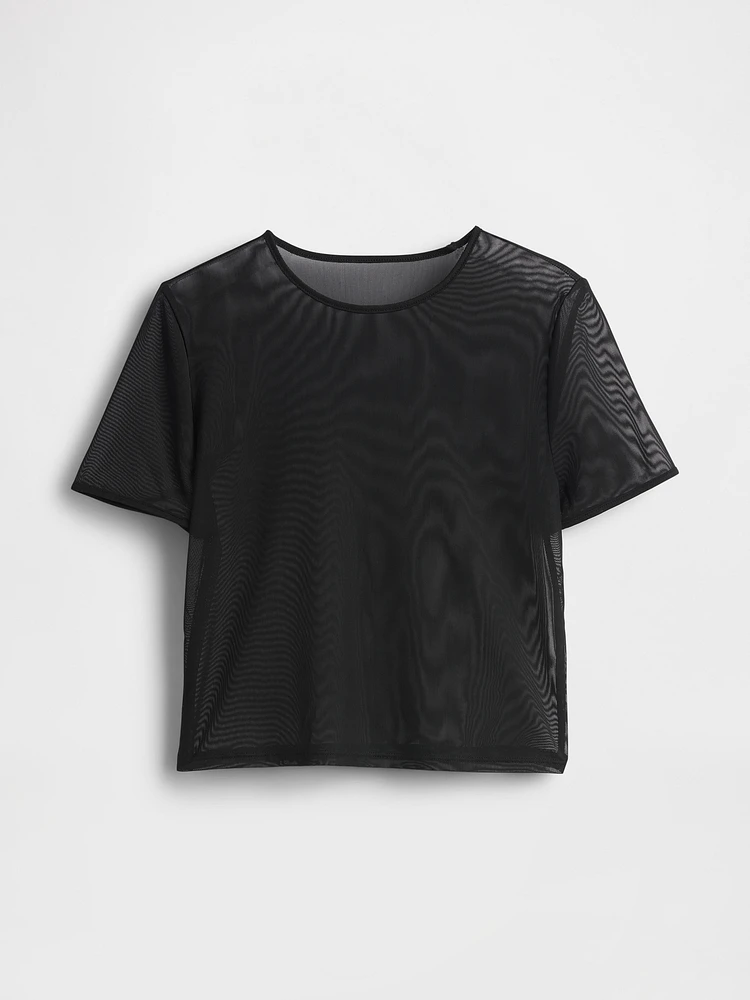 Mesh Cropped T-Shirt