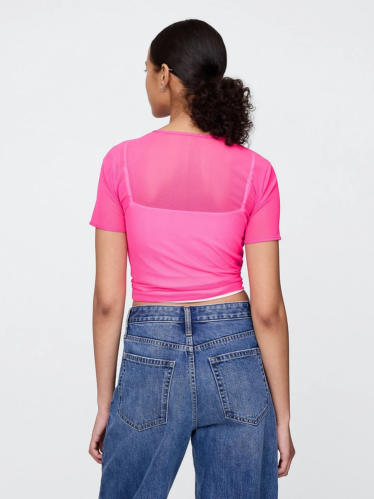 Mesh Cropped T-Shirt