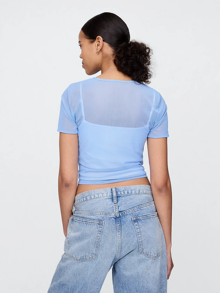 Mesh Cropped T-Shirt