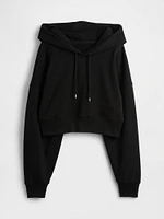 French Terry Cropped Oversized Hoodie