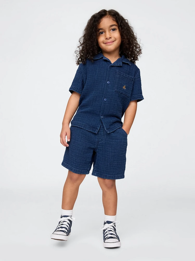 Baby & Toddler Crinkle Gauze Denim Outfit Set