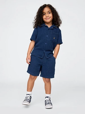 Baby & Toddler Crinkle Gauze Denim Outfit Set