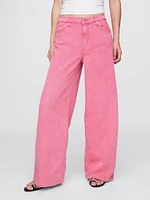 Mid Rise Cargo Baggy Jeans