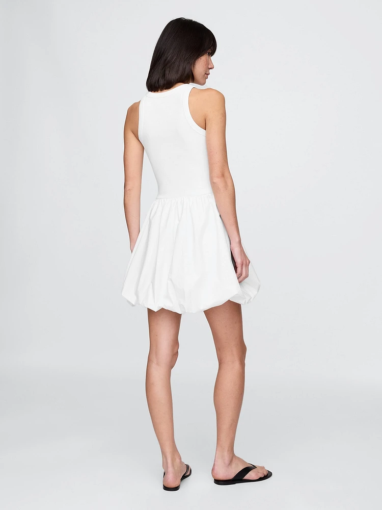 Mixed Media Bubble Mini Dress
