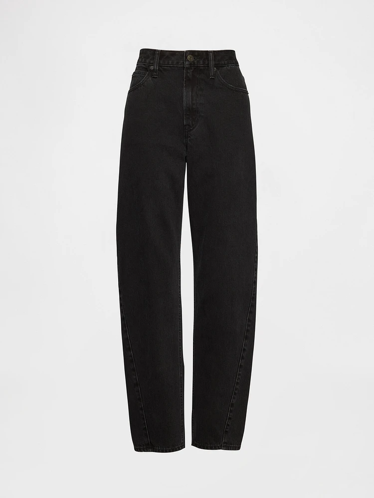 Curvy High Rise Barrel Jeans