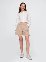 6" Mid Rise Twill Pleated Trouser Shorts