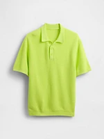 Kids Rib Sweater Polo Shirt