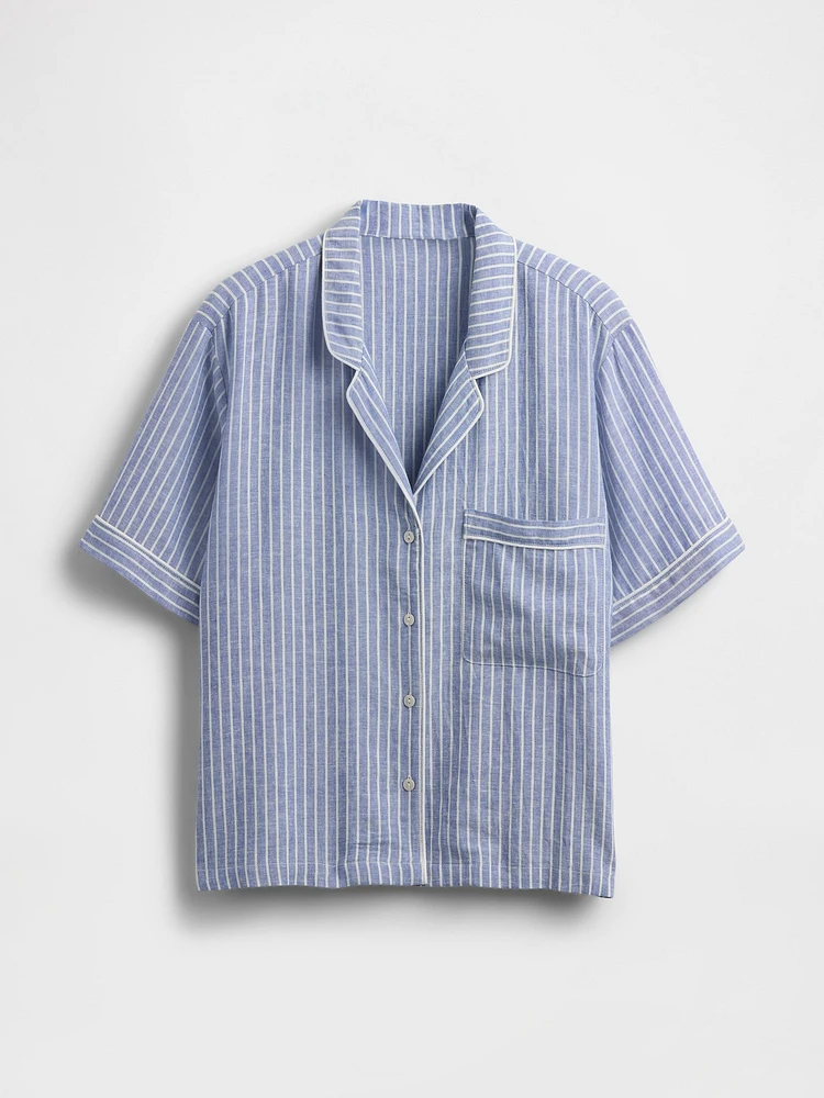 Linen-Blend PJ Shirt
