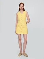 Denim V-Neck Mini Dress