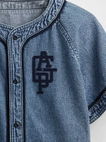 Kids Denim Logo Baseball Jersey