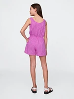 Kids Crinkle Gauze Denim Romper