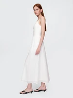 Compact Jersey Mixed Media Maxi Dress