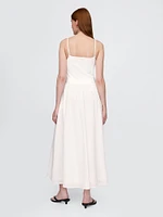 Compact Jersey Mixed Media Maxi Dress