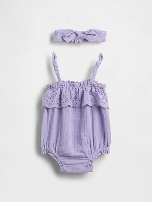 Baby Eyelet Bubble Shorty Set
