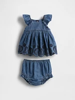 Baby Denim Eyelet Outfit Set
